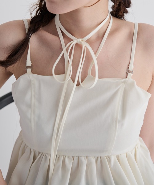 MERLOT(メルロー)の「マルチwayリボンチュニック(チュニック・レディース・グレー/アイボリー・FREE)」の15枚目の写真