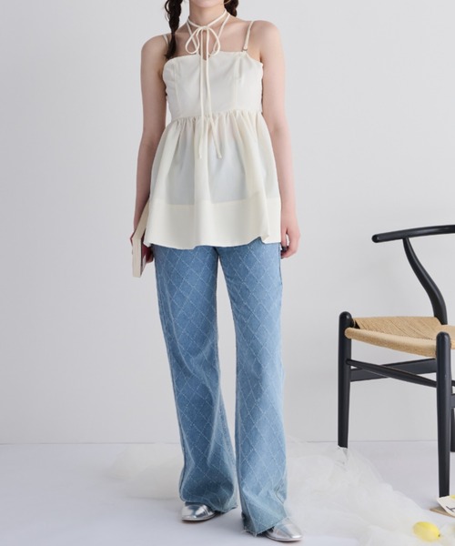 MERLOT(メルロー)の「マルチwayリボンチュニック(チュニック・レディース・グレー/アイボリー・FREE)」の10枚目の写真