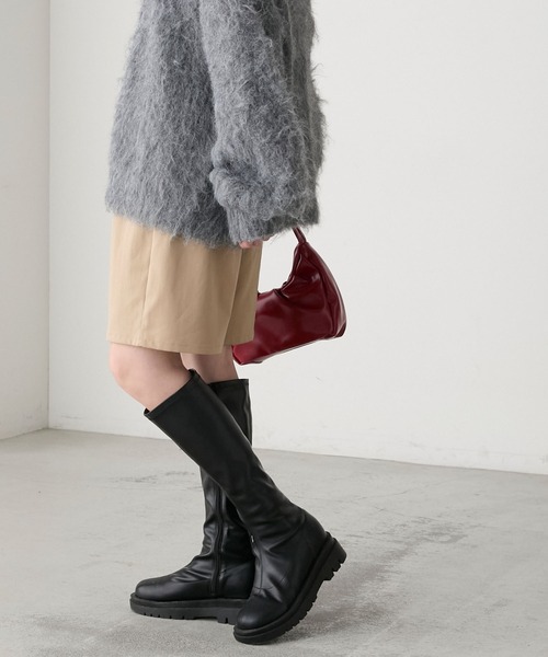 BONLECILL（ボンルシール）の「インヒールストレッチロングブーツ（ブーツ・レディース・ブラウン/ブラック・XL/L/M/S）」の5枚目の写真