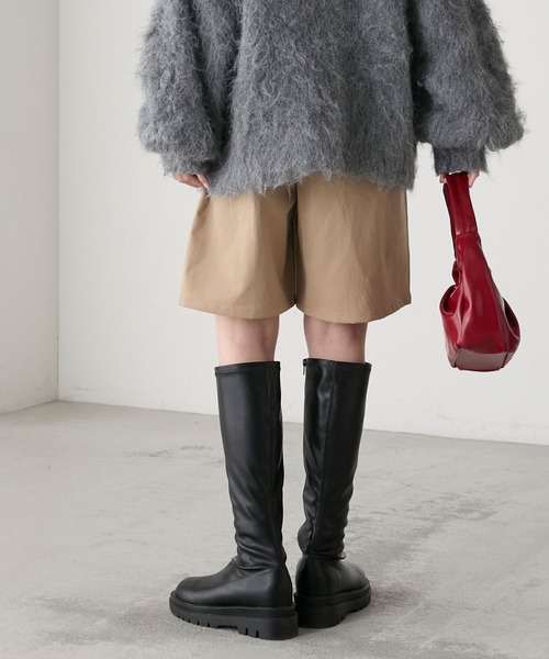 BONLECILL（ボンルシール）の「インヒールストレッチロングブーツ（ブーツ・レディース・ブラウン/ブラック・XL/L/M/S）」の6枚目の写真