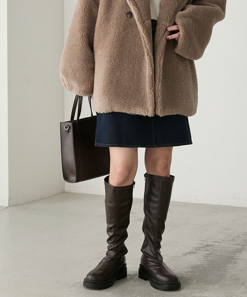 BONLECILL（ボンルシール）の「インヒールストレッチロングブーツ（ブーツ・レディース・ブラウン/ブラック・XL/L/M/S）」の11枚目の写真