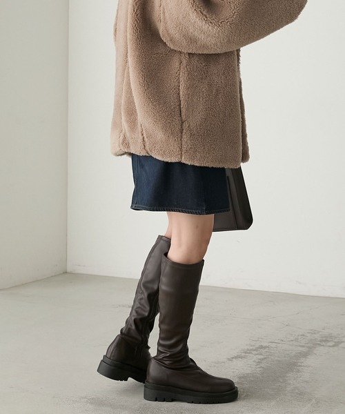 BONLECILL（ボンルシール）の「インヒールストレッチロングブーツ（ブーツ・レディース・ブラウン/ブラック・XL/L/M/S）」の13枚目の写真