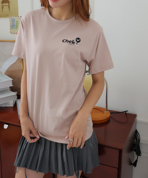 Girly Doll(ガーリードール)の「オリジナルデザインプリントTシャツ(Tシャツ/カットソー・レディース・ピンク/ベージュ/ダークグレー・F)」の3枚目の写真
