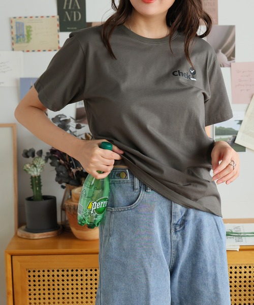 Girly Doll(ガーリードール)の「オリジナルデザインプリントTシャツ(Tシャツ/カットソー・レディース・ピンク/ベージュ/ダークグレー・F)」の1枚目の写真