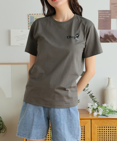 Girly Doll(ガーリードール)の「オリジナルデザインプリントTシャツ(Tシャツ/カットソー・レディース・ピンク/ベージュ/ダークグレー・F)」の4枚目の写真