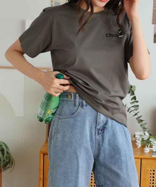 Girly Doll(ガーリードール)の「オリジナルデザインプリントTシャツ(Tシャツ/カットソー・レディース・ピンク/ベージュ/ダークグレー・F)」の8枚目の写真