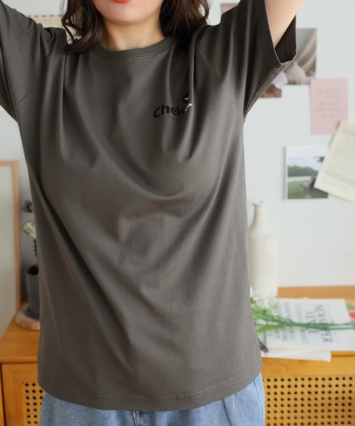 Girly Doll(ガーリードール)の「オリジナルデザインプリントTシャツ(Tシャツ/カットソー・レディース・ピンク/ベージュ/ダークグレー・F)」の9枚目の写真