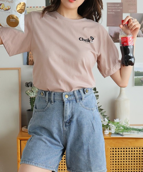 Girly Doll(ガーリードール)の「オリジナルデザインプリントTシャツ(Tシャツ/カットソー・レディース・ピンク/ベージュ/ダークグレー・F)」の11枚目の写真