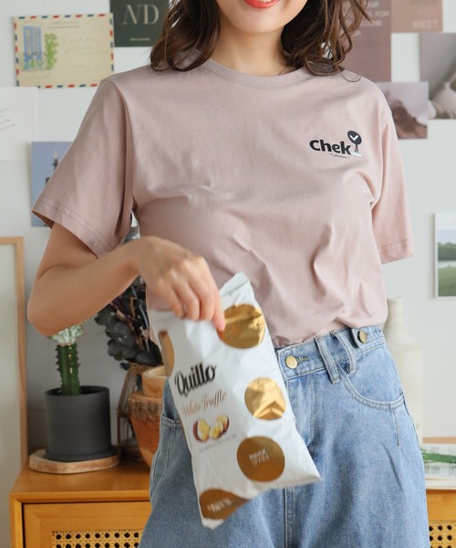 Girly Doll(ガーリードール)の「オリジナルデザインプリントTシャツ(Tシャツ/カットソー・レディース・ピンク/ベージュ/ダークグレー・F)」の15枚目の写真