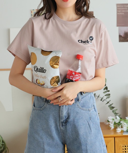 Girly Doll(ガーリードール)の「オリジナルデザインプリントTシャツ(Tシャツ/カットソー・レディース・ピンク/ベージュ/ダークグレー・F)」の17枚目の写真
