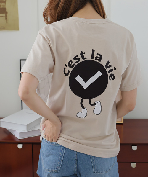 Girly Doll(ガーリードール)の「オリジナルデザインプリントTシャツ(Tシャツ/カットソー・レディース・ピンク/ベージュ/ダークグレー・F)」の20枚目の写真