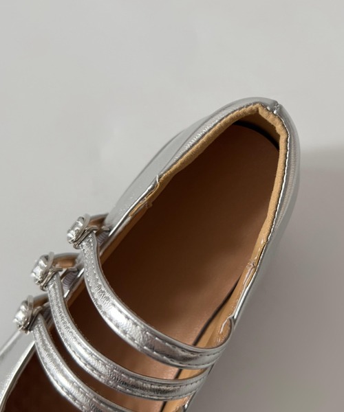 Shoes in Closet（シューズインクローゼット）の「【ZOZO CM 畑芽育さん着用アイテム】厚底 プラットフォーム トリプル ストラップ キャッチー メリージェーン 939（パンプス・レディース・ブラック/シルバー・M/S/LL/L）」の14枚目の写真