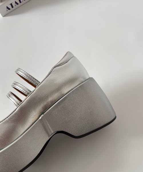 Shoes in Closet（シューズインクローゼット）の「【ZOZO CM 畑芽育さん着用アイテム】厚底 プラットフォーム トリプル ストラップ キャッチー メリージェーン 939（パンプス・レディース・ブラック/シルバー・M/S/LL/L）」の15枚目の写真