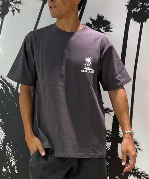 ムラサキスポーツ(ムラサキスポーツ)の「SAN LA SAN/サンラサン SLTシャツ【サークルボーダー】 MOSL24SM003(Tシャツ/カットソー・メンズ・グレイッシュブルー/ホワイト/チャコール・L/M)」の10枚目の写真