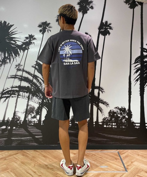 ムラサキスポーツ(ムラサキスポーツ)の「SAN LA SAN/サンラサン SLTシャツ【サークルボーダー】 MOSL24SM003(Tシャツ/カットソー・メンズ・グレイッシュブルー/ホワイト/チャコール・L/M)」の11枚目の写真