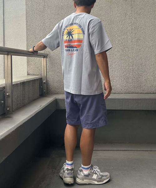 ムラサキスポーツ(ムラサキスポーツ)の「SAN LA SAN/サンラサン SLTシャツ【サークルボーダー】 MOSL24SM003(Tシャツ/カットソー・メンズ・グレイッシュブルー/ホワイト/チャコール・L/M)」の16枚目の写真