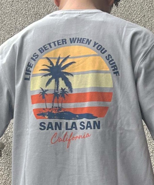ムラサキスポーツ(ムラサキスポーツ)の「SAN LA SAN/サンラサン SLTシャツ【サークルボーダー】 MOSL24SM003(Tシャツ/カットソー・メンズ・グレイッシュブルー/ホワイト/チャコール・L/M)」の18枚目の写真