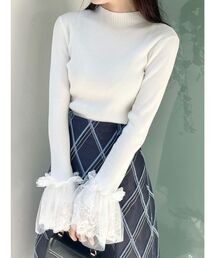 MERCURYDUO | 異素材フレアスリーブニット(ニット/セーター)