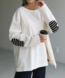 肘パッチカットソー