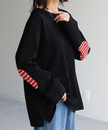 肘パッチカットソー
