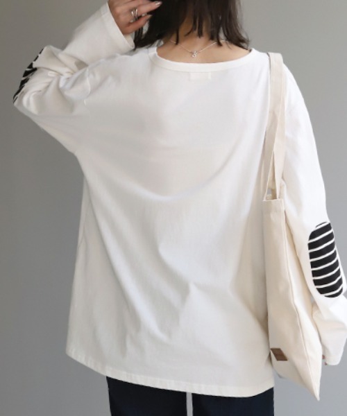 HUG.U(ハグユー)の「肘パッチカットソー(Tシャツ/カットソー・レディース・ネイビー/ホワイト/ブラック・FREE)」の18枚目の写真
