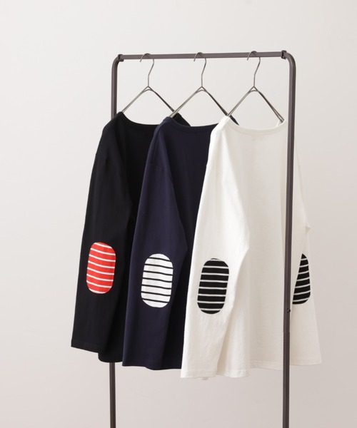 HUG.U(ハグユー)の「肘パッチカットソー(Tシャツ/カットソー・レディース・ネイビー/ホワイト/ブラック・FREE)」の9枚目の写真