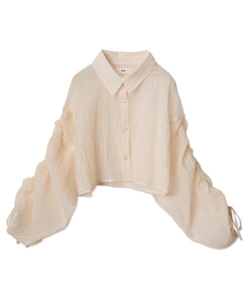 WEGO(ウィゴー)の「WEGO/楊柳シアードロストショートシャツ(シャツ/ブラウス・レディース・アイボリー/ピンク・FREE)」の11枚目の写真