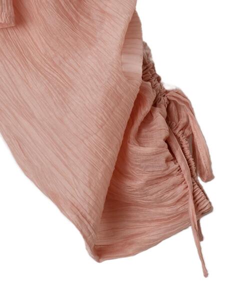 WEGO(ウィゴー)の「WEGO/楊柳シアードロストショートシャツ(シャツ/ブラウス・レディース・アイボリー/ピンク・FREE)」の5枚目の写真