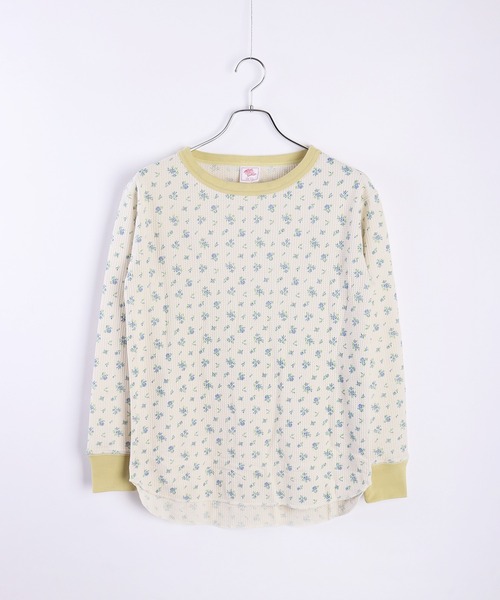 JEMORGAN(ジェーイーモーガン)の「JEMORGAN / ジェーイーモーガン ワッフル花柄 サーマルクレリックロンT(Tシャツ/カットソー・レディース・ストライプ/パープル/ターコイズブルー・FREE)」の11枚目の写真