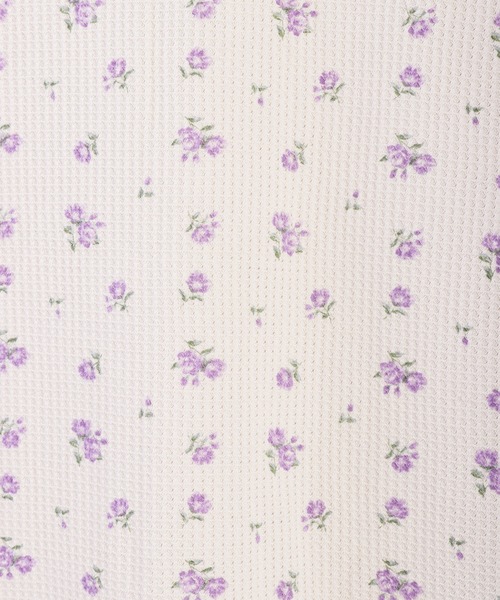 JEMORGAN(ジェーイーモーガン)の「JEMORGAN / ジェーイーモーガン ワッフル花柄 サーマルクレリックロンT(Tシャツ/カットソー・レディース・ストライプ/パープル/ターコイズブルー・FREE)」の4枚目の写真