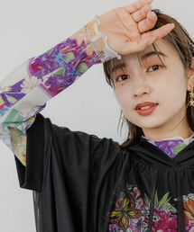 143625：花・宇宙クラゲ・アニマル 3柄展開 ラメニットソーインナーTシャツ