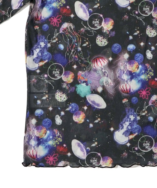 ScoLar（スカラー）の「143625：花・宇宙クラゲ・アニマル 3柄展開 ラメニットソーインナーTシャツ（Tシャツ/カットソー・レディース・グリーン/ブラック/オフホワイト・M）」の18枚目の写真