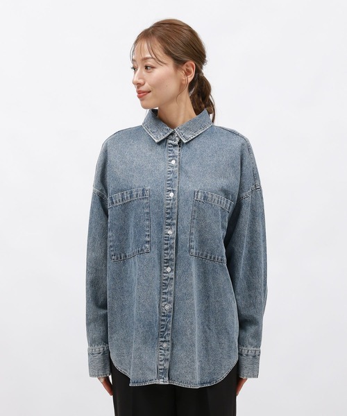 LAKOLE（ラコレ）の「ケミカルウォッシュシャツ長袖 / 140262（シャツ/ブラウス・レディース・ブラック/ライトブルー/グレー/ブルー系7/ブルー系1・FREE）」の15枚目の写真