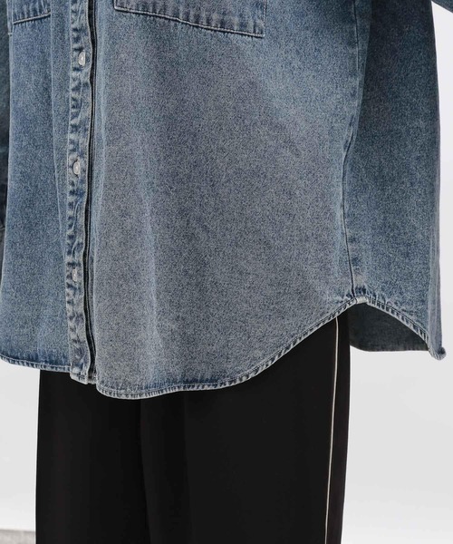 LAKOLE（ラコレ）の「ケミカルウォッシュシャツ長袖 / 140262（シャツ/ブラウス・レディース・ブラック/ライトブルー/グレー/ブルー系7/ブルー系1・FREE）」の10枚目の写真