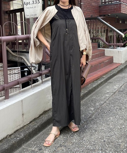 couchu.me(クーシュミー)の「【couchu.me】ハイウェストロングジャンスカ(ワンピース・レディース・ベージュ/カーキ/チャコールグレー・FREE)」の15枚目の写真