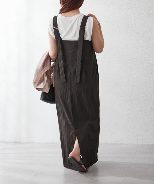 couchu.me(クーシュミー)の「【couchu.me】ハイウェストロングジャンスカ(ワンピース・レディース・ベージュ/カーキ/チャコールグレー・FREE)」の20枚目の写真