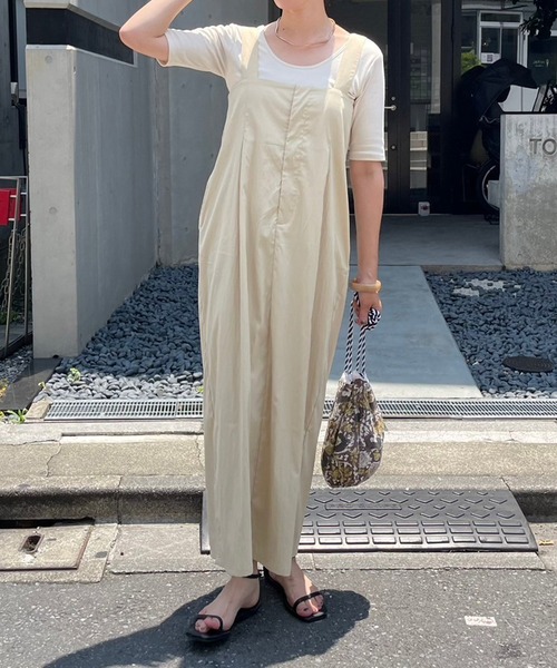 couchu.me(クーシュミー)の「【couchu.me】ハイウェストロングジャンスカ(ワンピース・レディース・ベージュ/カーキ/チャコールグレー・FREE)」の6枚目の写真