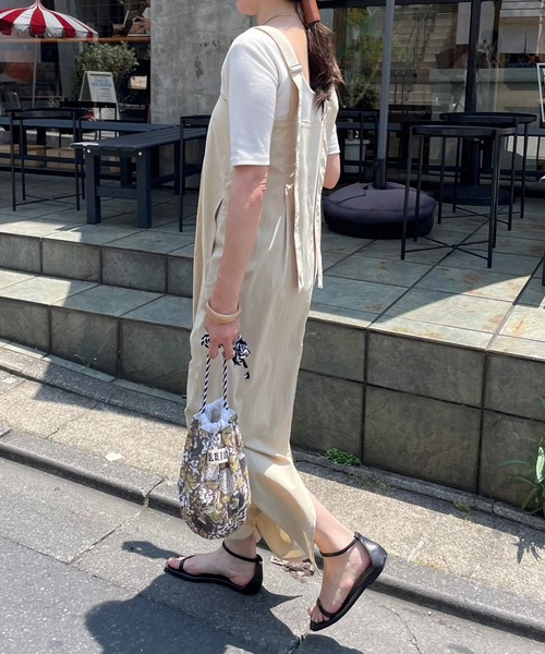 couchu.me(クーシュミー)の「【couchu.me】ハイウェストロングジャンスカ(ワンピース・レディース・ベージュ/カーキ/チャコールグレー・FREE)」の7枚目の写真
