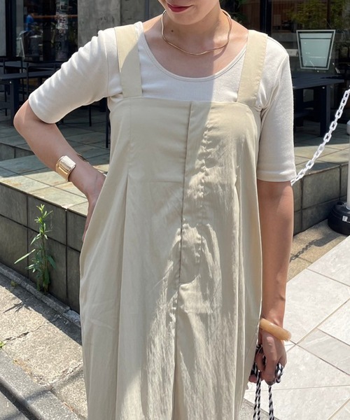couchu.me(クーシュミー)の「【couchu.me】ハイウェストロングジャンスカ(ワンピース・レディース・ベージュ/カーキ/チャコールグレー・FREE)」の8枚目の写真