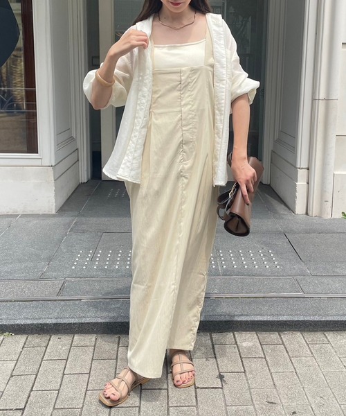 couchu.me(クーシュミー)の「【couchu.me】ハイウェストロングジャンスカ(ワンピース・レディース・ベージュ/カーキ/チャコールグレー・FREE)」の11枚目の写真