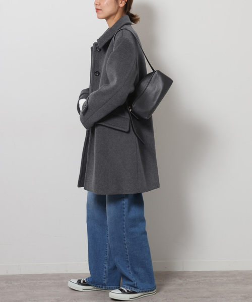 JOURNAL STANDARD relume（ジャーナルスタンダード　レリューム）の「スーパーファインビーバーステンカラーコート（ステンカラーコート・レディース・チャコールグレー/ブラック・38/36）」の5枚目の写真