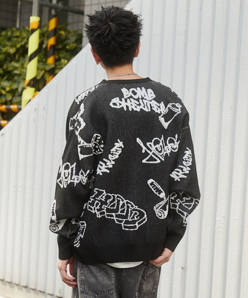 WEGO(ウィゴー)の「WEGO/ベロアモールグラフィティカーディガン(カーディガン/ボレロ・メンズ・ホワイト/ブラック・LARGE/MEDIUM)」の13枚目の写真