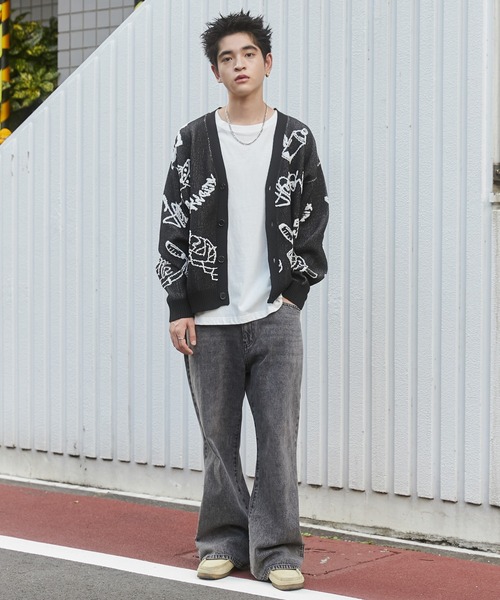 WEGO(ウィゴー)の「WEGO/ベロアモールグラフィティカーディガン(カーディガン/ボレロ・メンズ・ホワイト/ブラック・LARGE/MEDIUM)」の15枚目の写真
