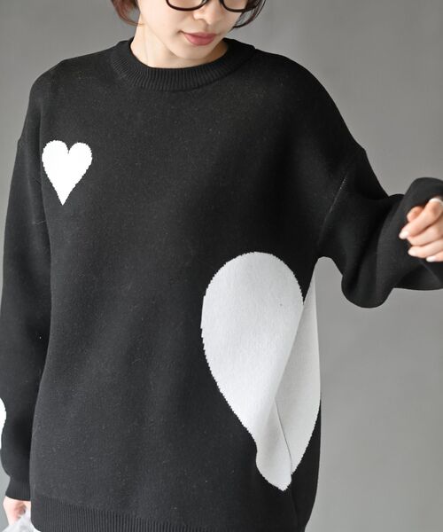 ハートジャガードワイドニットプルオーバー（ニット/セーター）｜rps  