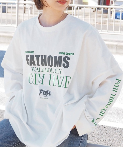 tiptop（ティップトップ）の「ヴィンテージプリントBIGロンT（Tシャツ/カットソー・レディース・アイボリー/ブラック/ブラック系その他2/ブラック系その他/ホワイト系その他/ブラック系その他4/ホワイト系その他2/ブラック系その他3・FREE）」の3枚目の写真