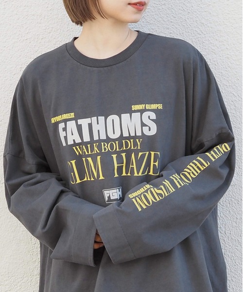 tiptop（ティップトップ）の「ヴィンテージプリントBIGロンT（Tシャツ/カットソー・レディース・アイボリー/ブラック/ブラック系その他2/ブラック系その他/ホワイト系その他/ブラック系その他4/ホワイト系その他2/ブラック系その他3・FREE）」の7枚目の写真