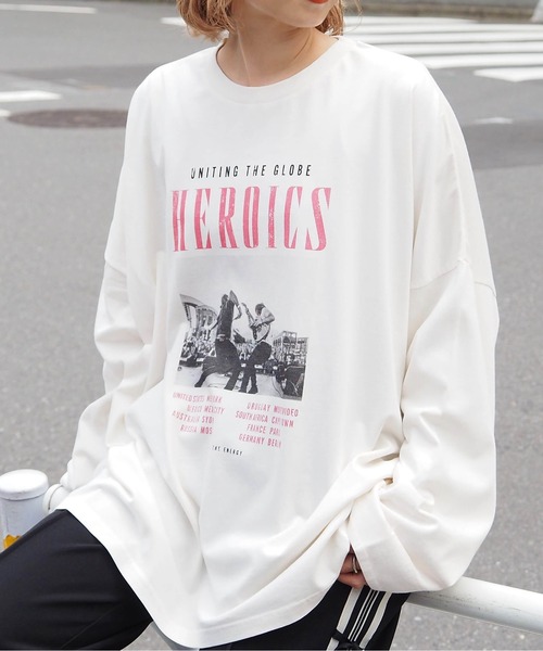 tiptop（ティップトップ）の「ヴィンテージプリントBIGロンT（Tシャツ/カットソー・レディース・アイボリー/ブラック/ブラック系その他2/ブラック系その他/ホワイト系その他/ブラック系その他4/ホワイト系その他2/ブラック系その他3・FREE）」の10枚目の写真