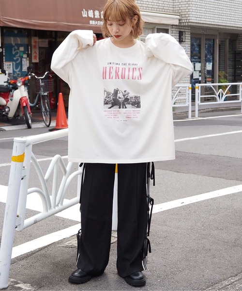 tiptop（ティップトップ）の「ヴィンテージプリントBIGロンT（Tシャツ/カットソー・レディース・アイボリー/ブラック/ブラック系その他2/ブラック系その他/ホワイト系その他/ブラック系その他4/ホワイト系その他2/ブラック系その他3・FREE）」の13枚目の写真