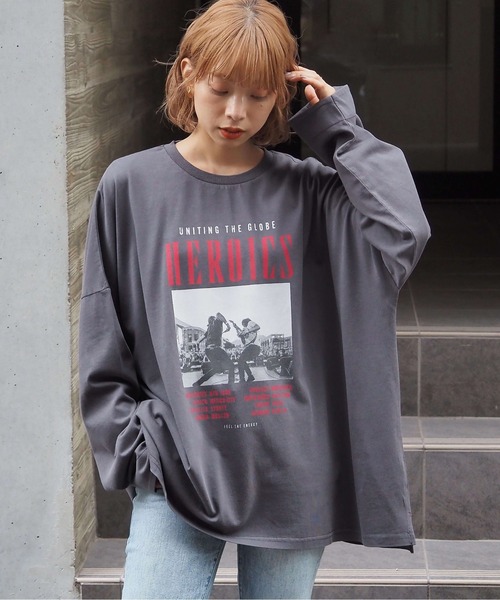 tiptop（ティップトップ）の「ヴィンテージプリントBIGロンT（Tシャツ/カットソー・レディース・アイボリー/ブラック/ブラック系その他2/ブラック系その他/ホワイト系その他/ブラック系その他4/ホワイト系その他2/ブラック系その他3・FREE）」の20枚目の写真