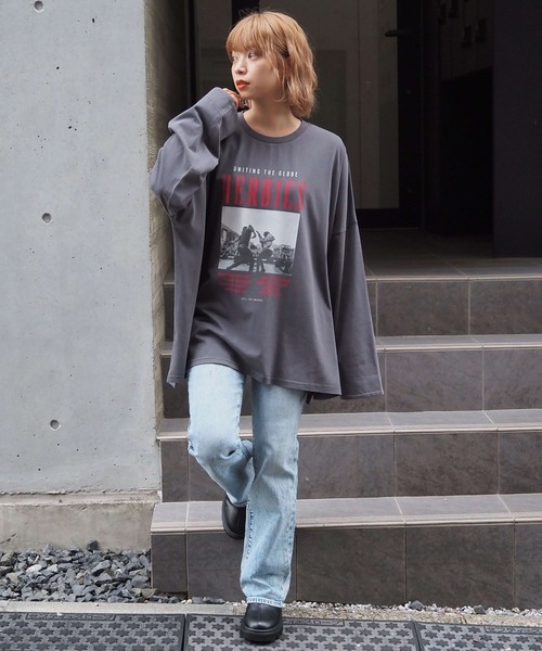 tiptop（ティップトップ）の「ヴィンテージプリントBIGロンT（Tシャツ/カットソー・レディース・アイボリー/ブラック/ブラック系その他2/ブラック系その他/ホワイト系その他/ブラック系その他4/ホワイト系その他2/ブラック系その他3・FREE）」の21枚目の写真